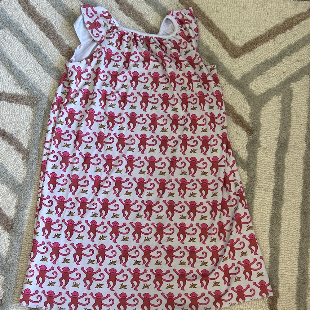 Roller Rabbit Pink and Red Monkey Print Nightgown